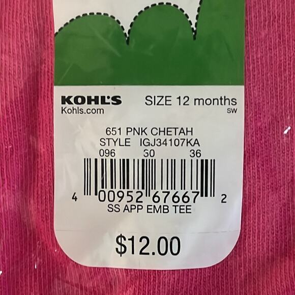 Girls 12 month short sleeve shirt 👚 Sweet Cheetah 🐆 Heart ♥️ - Picture 4 of 4